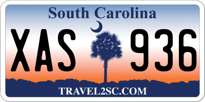 SC license plate XAS936