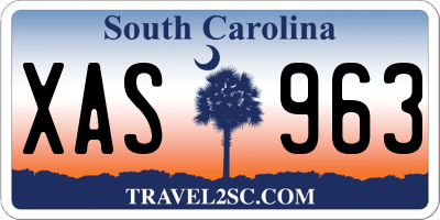 SC license plate XAS963