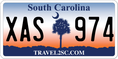 SC license plate XAS974