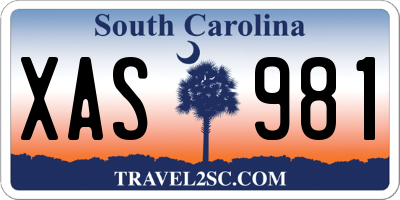 SC license plate XAS981