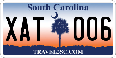 SC license plate XAT006