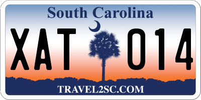 SC license plate XAT014