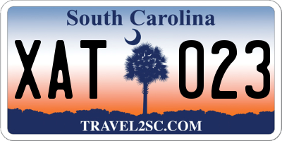 SC license plate XAT023