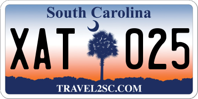 SC license plate XAT025