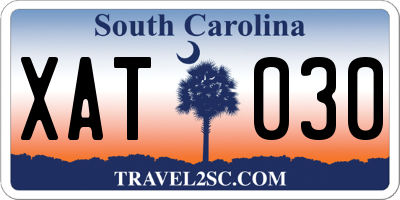 SC license plate XAT030