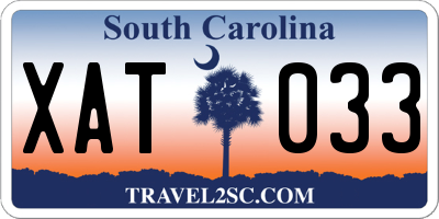 SC license plate XAT033