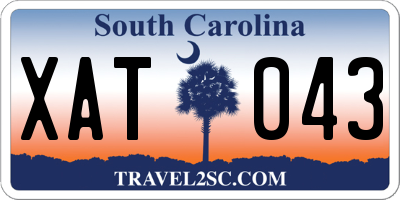 SC license plate XAT043