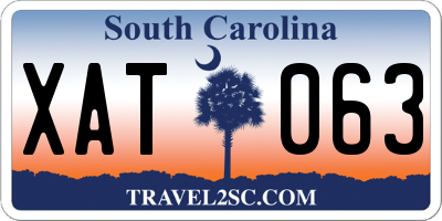 SC license plate XAT063