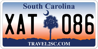 SC license plate XAT086