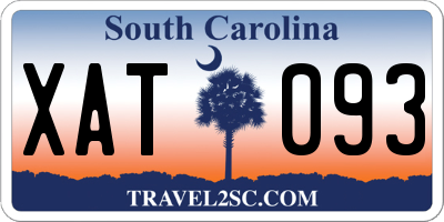 SC license plate XAT093