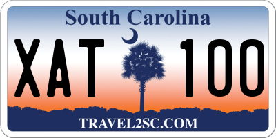 SC license plate XAT100
