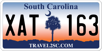 SC license plate XAT163