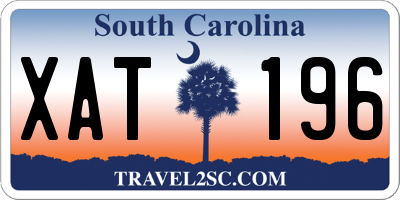 SC license plate XAT196
