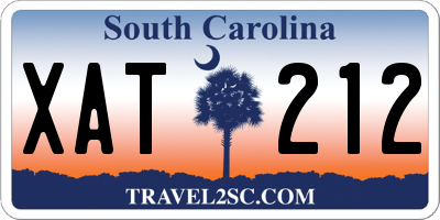 SC license plate XAT212