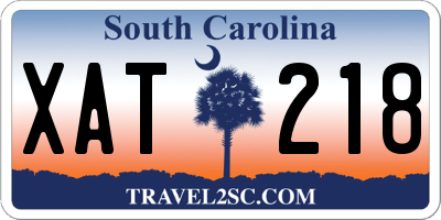 SC license plate XAT218