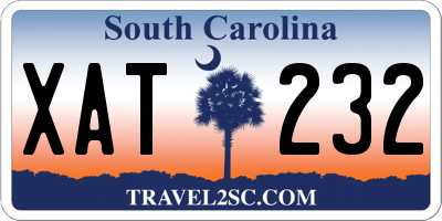 SC license plate XAT232
