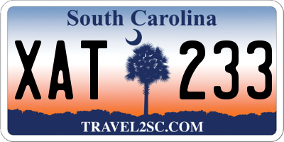 SC license plate XAT233