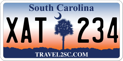 SC license plate XAT234
