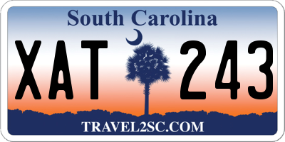 SC license plate XAT243