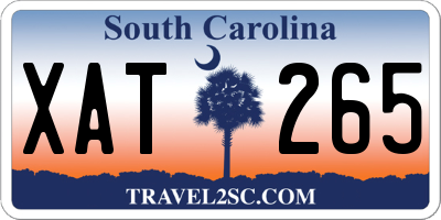 SC license plate XAT265