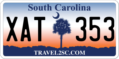 SC license plate XAT353