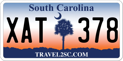 SC license plate XAT378