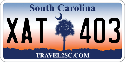 SC license plate XAT403