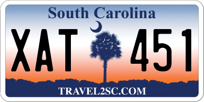 SC license plate XAT451