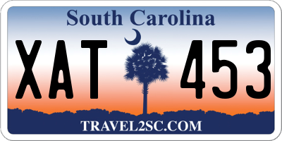 SC license plate XAT453