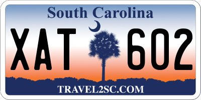 SC license plate XAT602