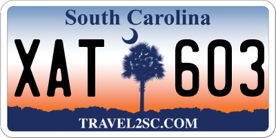SC license plate XAT603