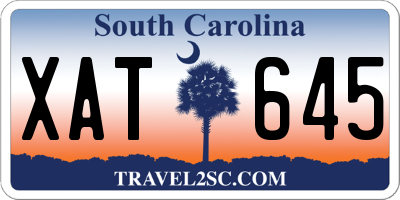 SC license plate XAT645
