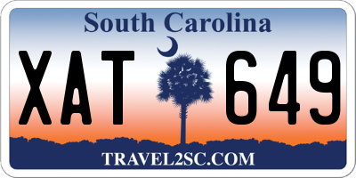 SC license plate XAT649