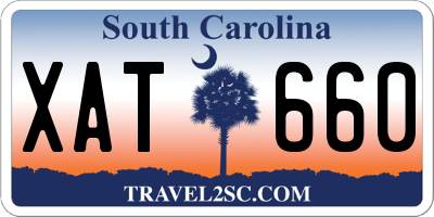 SC license plate XAT660