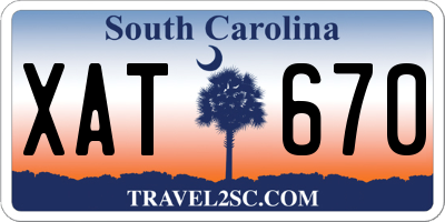 SC license plate XAT670
