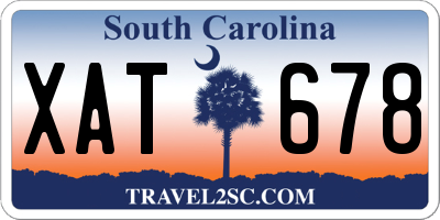 SC license plate XAT678