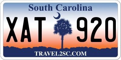 SC license plate XAT920