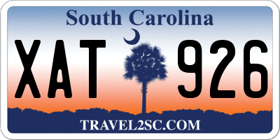 SC license plate XAT926