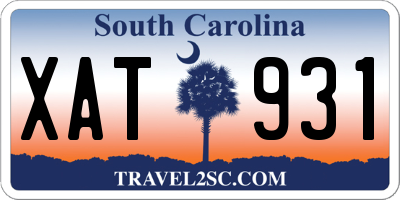 SC license plate XAT931