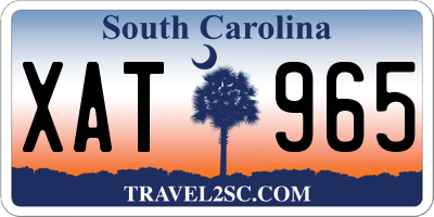 SC license plate XAT965