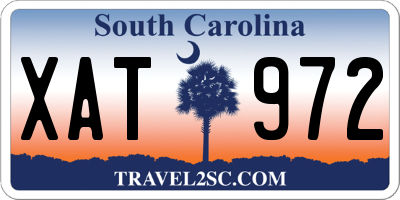 SC license plate XAT972