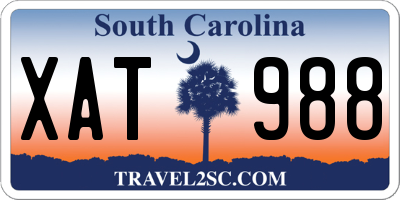 SC license plate XAT988