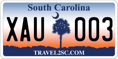 SC license plate XAU003
