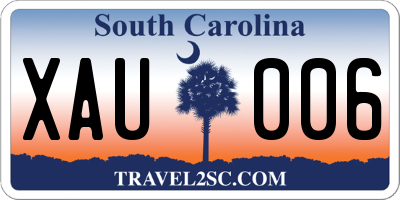 SC license plate XAU006