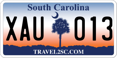 SC license plate XAU013