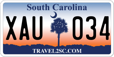 SC license plate XAU034
