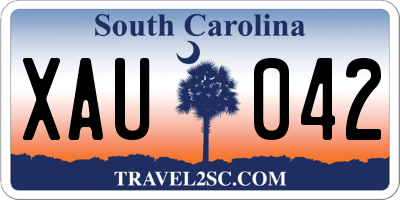 SC license plate XAU042