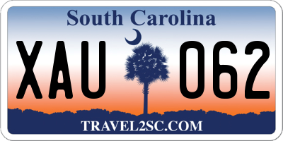 SC license plate XAU062