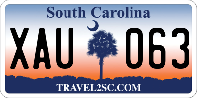 SC license plate XAU063
