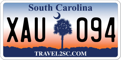 SC license plate XAU094